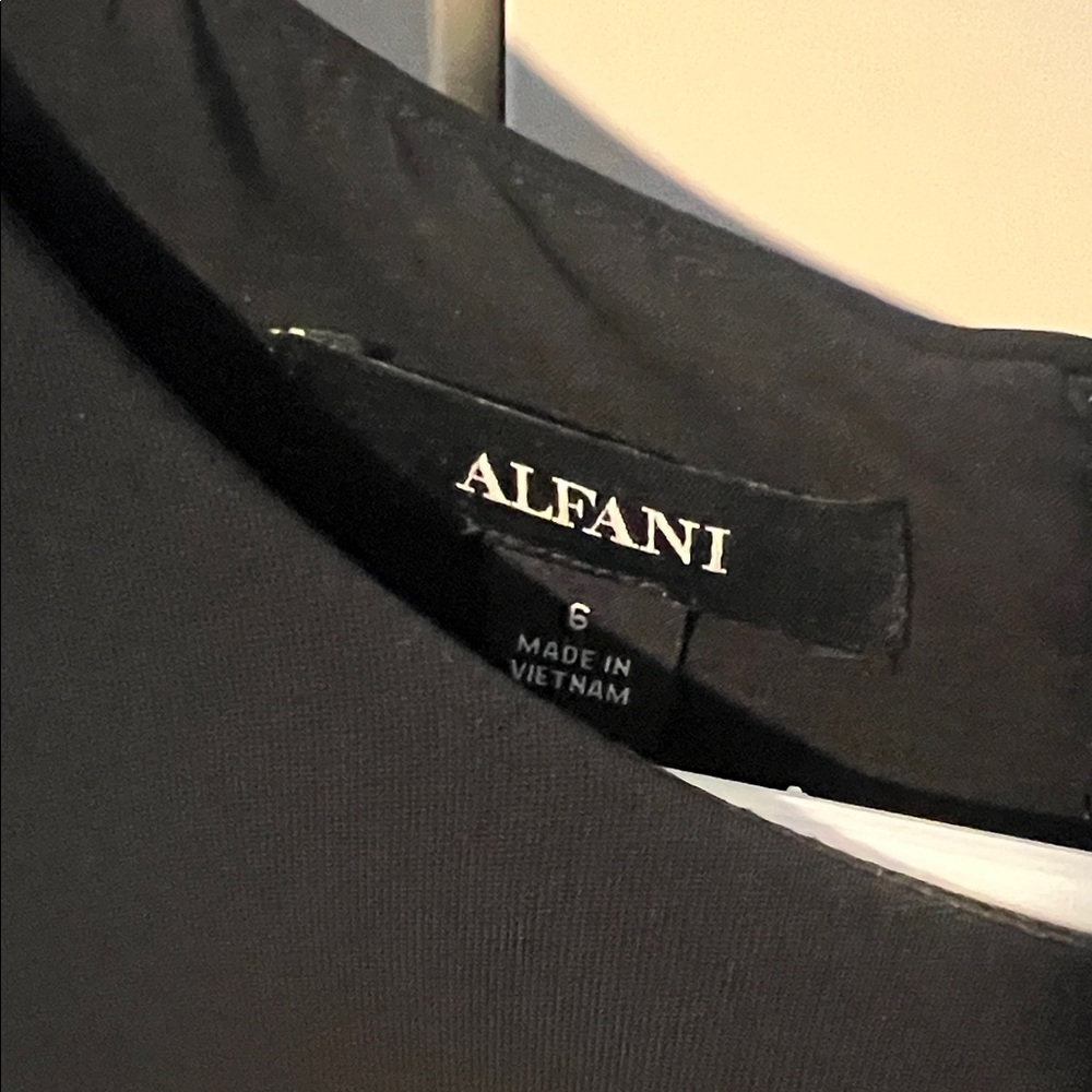 Alfani Black Pleated Sleeve Blouse - Picture 2 of 4